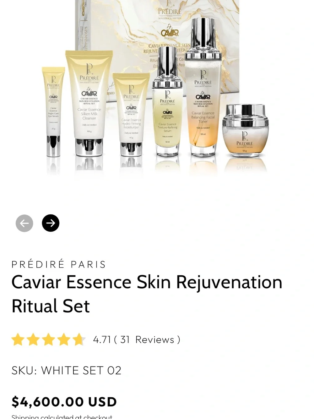 Caviar Essence Skin Rejuvenation Ritual Set – Gold